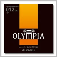 Olympia AGS 802 Acoustic Phosphor Bronze струны для акустических гитар, 6 струн, натяжение Light, калибры струн .012, .016, .024w, .032w, .042w, .053w