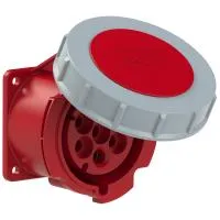 PCE Розетка встраиваемая 32А/400V/6P+E/IP67, фланец 70x70, никелированные контакты 3272-6f70v