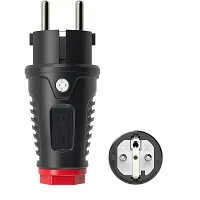 PCE Вилка кабельная 16А/250V/2P+E/IP54 корпус черный, маркер красный 0512-sr