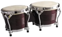STAGG BW-200-CH Бонги 7,5" и 6,5" латинские деревянные бонги, усиленными хромированными стальными обручими и основанием, прилагается гаечный ключ, цвет: вишневый