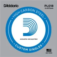D`addario pl018  отдельная струна , 018" из стали без обмотки для акустической и электрической гитары