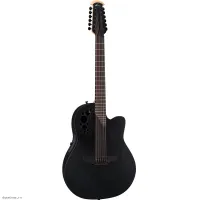 OVATION 2058TX-5 Elite T Deep Contour Cutaway 12-string Black Textured...