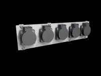 ИМЛАЙТ Панель модульная ПМ10-5SCHUKO RAL9016 Панель с розетками SHUKO — 5 шт, 210х85 мм, 10 модулей, цвет — белый