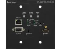 Lightware wp-umx-tps-tx120-us, настенный hdbaset передатчик hdmi1.4, vga+ethernet+rs-232+двунаправленный ик сигналов по одному кабелю витой пары до 170 метров; поддержка hdcp, edid, 3d и 4k/uhd; эмбеддер аналогового стерео аудио.