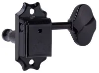 Guitar machine heads Gotoh SD510-SLB-B - Guitar machine heads with 1:15 placement, standard peg, 1:15 ratio and SLB handles, B finish, black