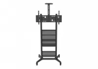 Уценка [M75] Мобильная стойка Wize Pro [M75] для широкоформатных и интерактивных дисплеев  32”– 75”,  Max VESA 800x400 мм, наклон +15/-15 градусов, высота 167 см, полка для медиаплеера, полка для камеры ВКС, до 120 кг, черн.(2 места)