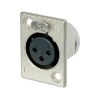 Neutrik NC3FP-1- Панельный разъем XLR 3-pin (розетка) с фланцем типа P, под пайку