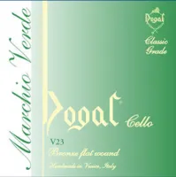 1/8 cello G string Dogal Marchio Verde V23C3 - Flat bronze wound steel G3 string with warm timbre and rich overtones for 1/8 cello.