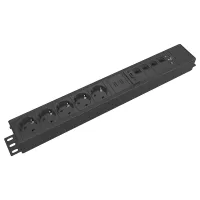 Kondator 935-T5UD- Розеточная станция серии Axessline: 5 розеток, 1xHDMI, 4xRJ45, 2xUSB (USB 2.0, Type A), черная