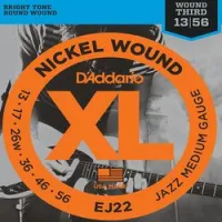 D`addario ej-22  cтруны для электрогитары nickel wound, никель, 13-56, jazz medium