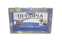 Olympia LPB медиатор. Ассорти: Разная толщина/Разные цвета/Разная форма/Лого Olympia/1060шт.в короб.