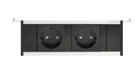 ABL 2M80F2A0- Розеточная станция серии Level тип F (Level-F) с 2 розетками, черная с серебристым