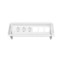ABL 2F010313- Встраиваемая розеточная станция серии Aero Flip с 3 розетками и 3 слотами для IMP, белая