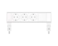 ABL 2A210301- Настольная розеточная станция серии Flexi с 3 розетками и 1 слотом для IMP, белая с серебристым