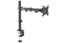 Настольное крепление Wize [WDM1-32M] для одного монитора 14"-32", VESA 75x75, 100x100, макс. нагрузка 10 кг,  расст. от основания до 421 мм., наклон -60°/+60°, поворот -90°/+90°, вращение 360°, 2 способа крепления: сквозное и струбцина, черн.
