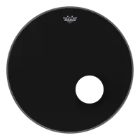 ES-1024-00-DM REMO 24" EBONY AMBASSADOR 5" Black Dynamo, резонаторный пластик для большого барабана, с отверстием 5 дюймов, чёрный. США