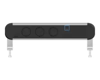 ABL 2A000310- Настольная розеточная станция серии Chroma с 3 розетками, 1xUSB-A, 1xUSB-C и 1 слотом для IMP, черная с серебристым