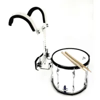 AP Percussion MP-1412 Барабан маршевый малый 14"х12" белый, черная фурнитура, держатель белый, палочки