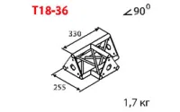 ИМЛАЙТ T18-36-Color Стыковочный узел для 3-х ферм под 90 градусов, d28х2 \ d16х2мм. Крепежный размер 100мм, М8.