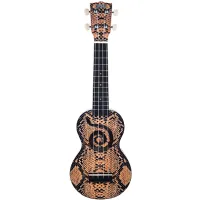 Mahalo MA1PY Укулеле сопрано с чехлом, корпус - липа, гриф - габон, накладка на гриф махагони, струны Aquila Super Nylgut, матовая, рисунок - "питон", серия Art II сопрано