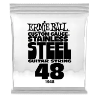 Ernie Ball 1948  струна одиночная для электрогитары, Серия Stainless Steel, Калибр: 48, Сердцевина: шестигранник; сталь, покрытая оловом, Обмотка: