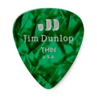 Dunlop 483p12th celluloid green pearloid thin 12pack  медиаторы, тонкие, 12 шт.