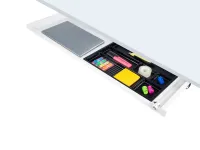 ErgoFount PTS8725W-L- 
			Выдвижной ящик-органайзер с замком для канцелярских принадлежностей и ноутбука под стол, большой, белый