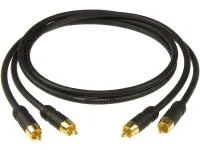 KLOTZ AL-RR0060 KLOTZ AL-RR0060 аудиокабель, металлические разъемы 2RCAx2RCA с позолоченными контактами, чёрный, 60 см