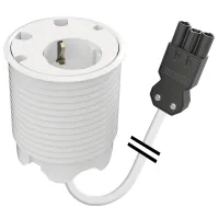 Kondator 935-PD11W-GST- Встраиваемая розетка с тремя уровнями установки для монтажа в стол: 2 отверстия 7 мм, 2 отверстия 9,5 мм, цвет белый