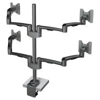 FORMING FUNCTION 4181502909- Настольный шарнирный кронштейн серии OSLO для 4 мониторов (2x2), макс. нагрузка 36 кг, зажим, черный