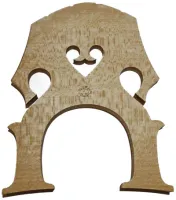 Fitted double bass bridge 3/4 Aubert Luxe B3FTPM2150 - Top quality Luxe double bass bridge with special surface treatment. French model. The bridge is cut and fitted, the notches for the strings are marked. Medium height 180 mm