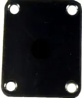 Speed Shop SS211C металическая накладка на крепление грифа к корпусу электрогитары, цвет черный, 4 отверстия крепления, габариты 64,3х51,1х2 мм