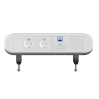 ABL 2A0WF2A4- Настольная розеточная станция серии Chroma с 2 розетками, 1xUSB-A, 1xUSB-C и 1 слотом для IMP, белая (2A010204)