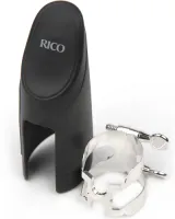 Alto saxophone ligature Rico HAS1S - Gilded brass H-type ligature and cap for alto saxophone ebonite mouthpiece