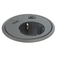 Kondator 935-PD12- Встраиваемая розетка серии Powerdot, 1xRJ45, 1хUSB, черная