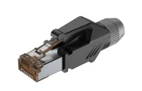 ROXTONE RJ45C5E-PH-GY Ethernet Разъем RJ45(часть A)  CAT5e, Диаметр проводника: 0,9-1,0мм, 150 МГц, макс. AWG26, металлический зажим, с удобным держателем сердечника провода (деталь B), с нейлоновым защитным корпусом (деталь C) со специальной системой заж