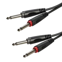 ROXTONE SACC100/2 Аудиокабель, D:4x8mm., 2x1x0,14mm2, Экр.:90%, (2 x 6,3 mono Jack - 2 x 6,3 mono Jack), AC010, 2m