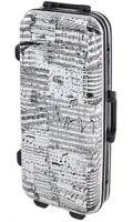 Alto saxophone case GLCASE GLC-A (J10) - Экономичный надежный кейс для альт-саксофона из плаcтика ABS. Принт на музыкальную тему в светло-серых оттенках