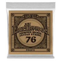 Ernie Ball 1876  струна одиночная для акустической гитары, Серия Earthwood, Калибр: 76, Сердцевина: шестигранник; сталь, покрытая латунью, Обмотка: