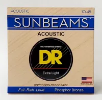DR RCA-10 - струны для акустической гитары, Калибр: 10-48, Серия: SUNBEAM™, Обмотка: фосфористая бронза, Покрытие: нет