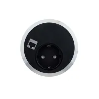 ABL 2F20F1A1- Встраиваемая розетка серии Port El с 1xRJ45 Cat6A, черная (2F200101)