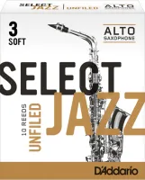 Трость для саксофона-альт d'addario select jazz unfiled rrs01asx3s - трость из толстой заготовки без подрезки с утолщенным сердцем для саксофона альт силой 3 слабая. только одна штука