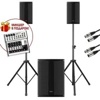ECO TANGO EVENT SET Звукоусилительный комплект в составе:¶¶1. ECO TANGO 10A -2 штуки¶2. ECO TANGO SUB 15A - 1 штука¶3. ROXTONE SS050 - 2 штуки¶4. ROXTONE SMXX200/5 - 2 штуки