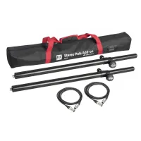 HK AUDIO K&M Stereo Pole Add On M20 XLR 2x mounting pole with M20 thread, 2x speaker cable 3m, 1x gig bag<br>