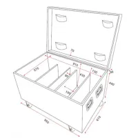 SILVER STAR Flight case for SS353XCEM RAYTHEON  4/1  with space for hook P20106  Туровый кейс на колесах для 4-х  приборов  SS353XCEM RAYTHEON  с отделением для струбцин