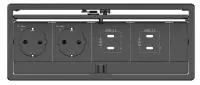 Kramer T-IN4-REC2(B), Модуль на 4 вставки, прямоугольный, с крышкой, цвет черный