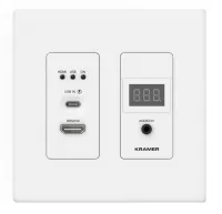 Kramer WP-SW2-EN7/US-D(W)- Настенная панель, кодер и передатчик в сеть Ethernet видео 2х1 HDMI 4К60, RS-232, USB-C, версия для США