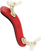 0 violin shoulder rest Viva Flex 80FSP4 - 1/8-1/4 violin shoulder rest with comfortable transparent shoulder support, with foldable black forks and swivel end members. Red color