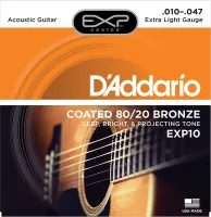 EXP10 COATED 80/20 Струны для акустической гитары Extra Light10-47 D`Addario
