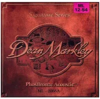 Dean Markley 2066A PHOSBRONZE ACOUSTIC 12-54 струны акустических гитар, 6 струн, натяжение Medium Light, Калибры струн: .012; .015; .025; .034; .044; .054